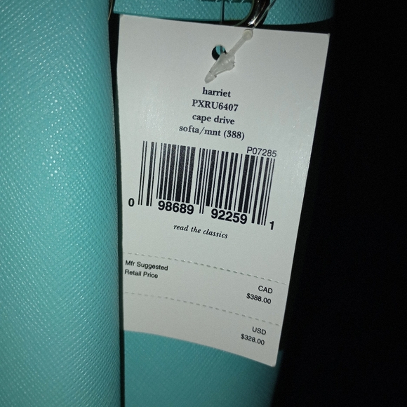 NWT Kate Spade Cape Drive Harriet Bucket tote bag aqua - Picture 11 of 15